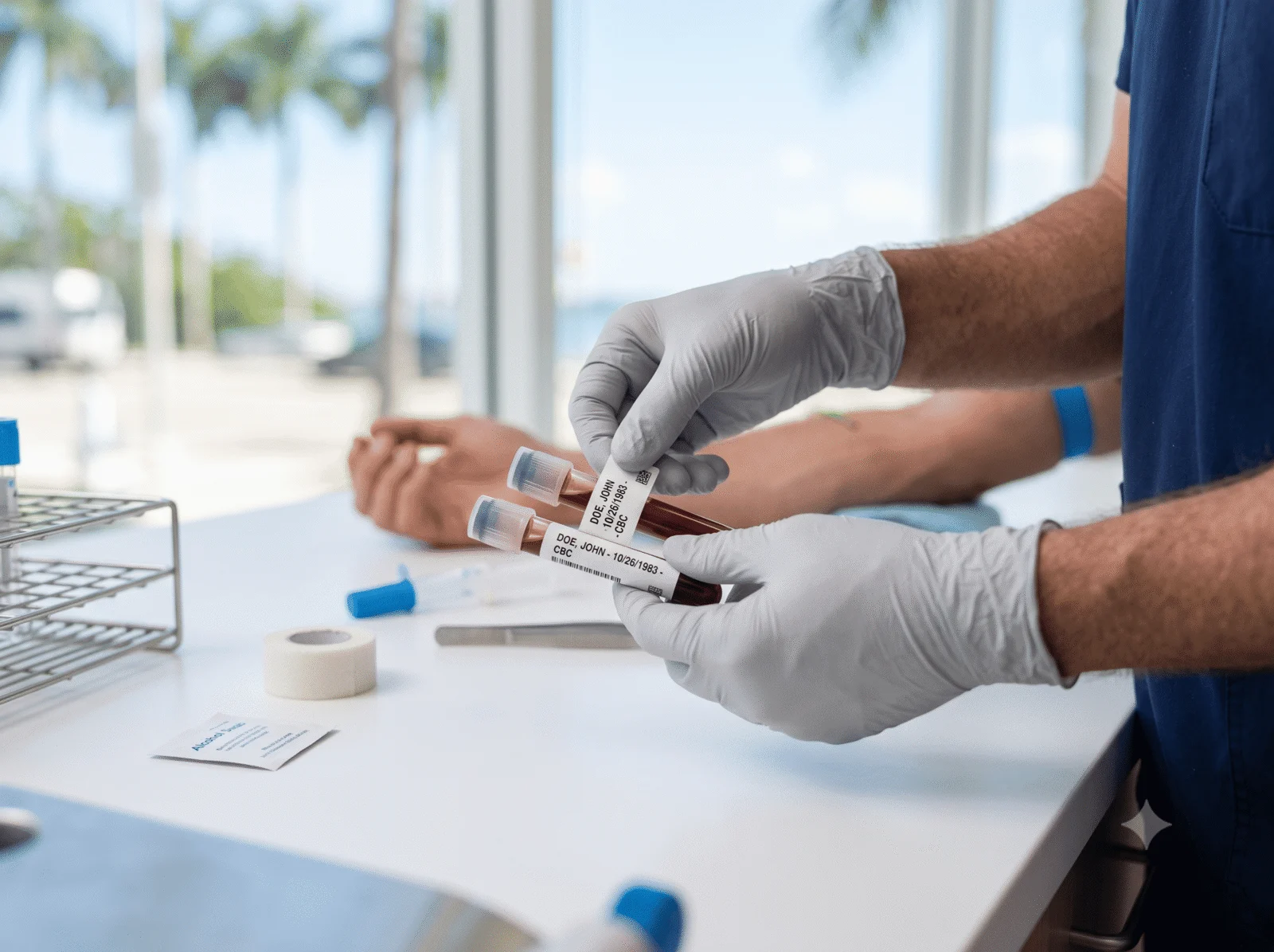 Blood sample testing during low testosterone evaluation
